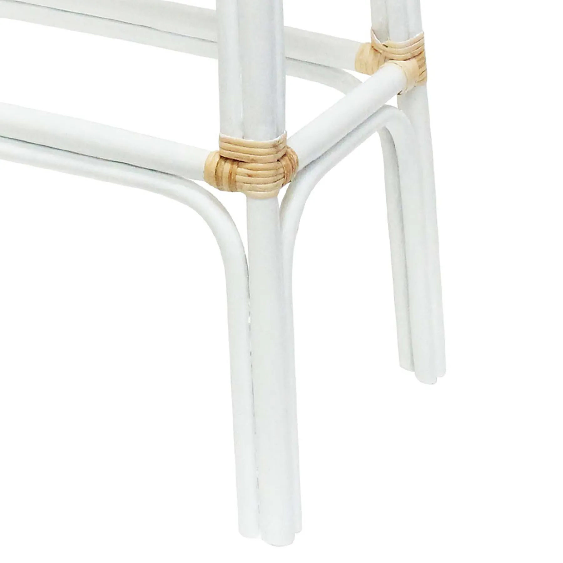 * Set Of 2 Indah Rattan Backless Barstool, White Online Discount< Barstools