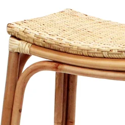 * Set Of 2 Indah Rattan Backless Barstool, Honey Bargain Sale< Barstools