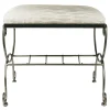 * Silver & Ivory Vanity Bench Premium< Stools & Benches
