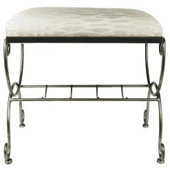 * Silver & Ivory Vanity Bench Premium< Stools & Benches