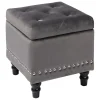 * Stanley Grey Storage Ottoman Premium< Ottomans & Poufs