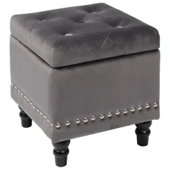 * Stanley Grey Storage Ottoman Premium< Ottomans & Poufs