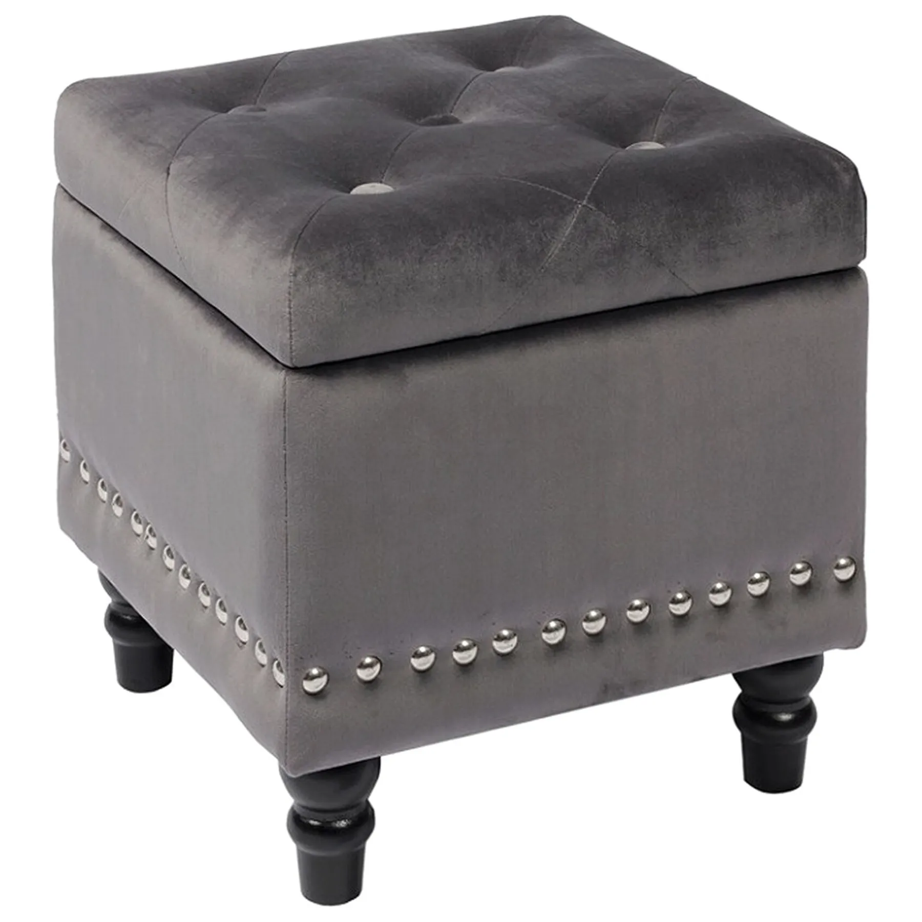 * Stanley Grey Storage Ottoman Premium< Ottomans & Poufs