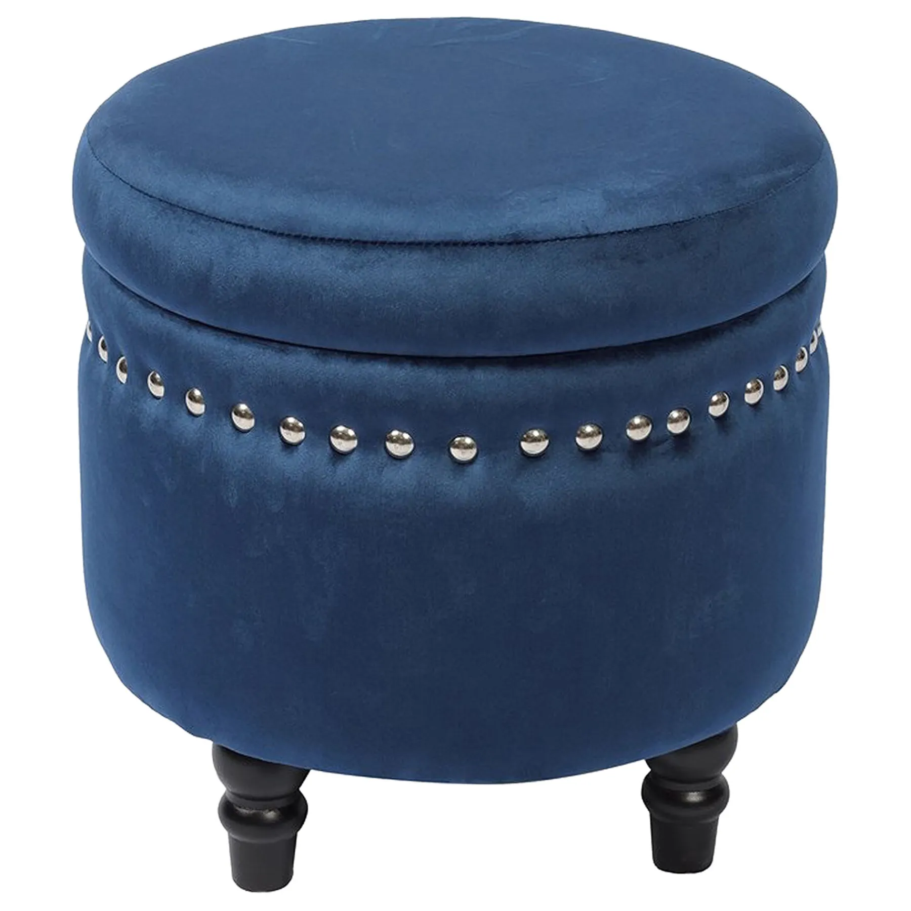 * Stanley Navy Storage Ottoman Premium< Ottomans & Poufs