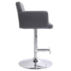 * Stout Adjustable Faux Leather Barstool, Grey Discount< Barstools