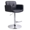 * Stout Adjustable Faux Leather Barstool, Black Fashion< Barstools