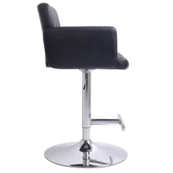 * Stout Adjustable Faux Leather Barstool, Black Fashion< Barstools