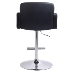 * Stout Adjustable Faux Leather Barstool, Black Fashion< Barstools
