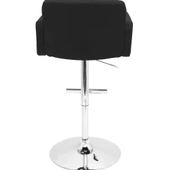 * Stout Black Faux Leather Adjustable Barstool Promotion< Barstools