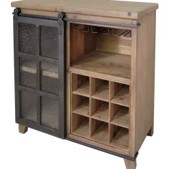 * Susan Barn Door Wine Cabinet Good Quality< Baker'S Racks & Bar Carts