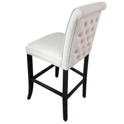 * Tatum Ivory Tall Tufted Back Barstool Good Quality< Barstools