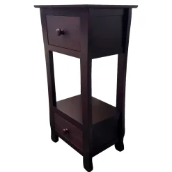 * Theodore 2-Drawer Thick Leg End Table, Brown Less Expensive< Coffee & End Tables