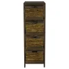 * 4-Tier Brown Wooden Shelf With Maize Drawers Discount Online< Cabinets & Chests