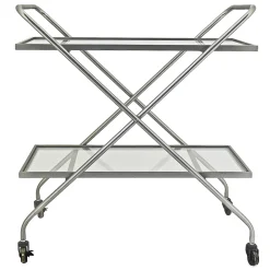 * 2-Tier Glass Shelf Bar Cart With Metal Frame Discount< Baker'S Racks & Bar Carts