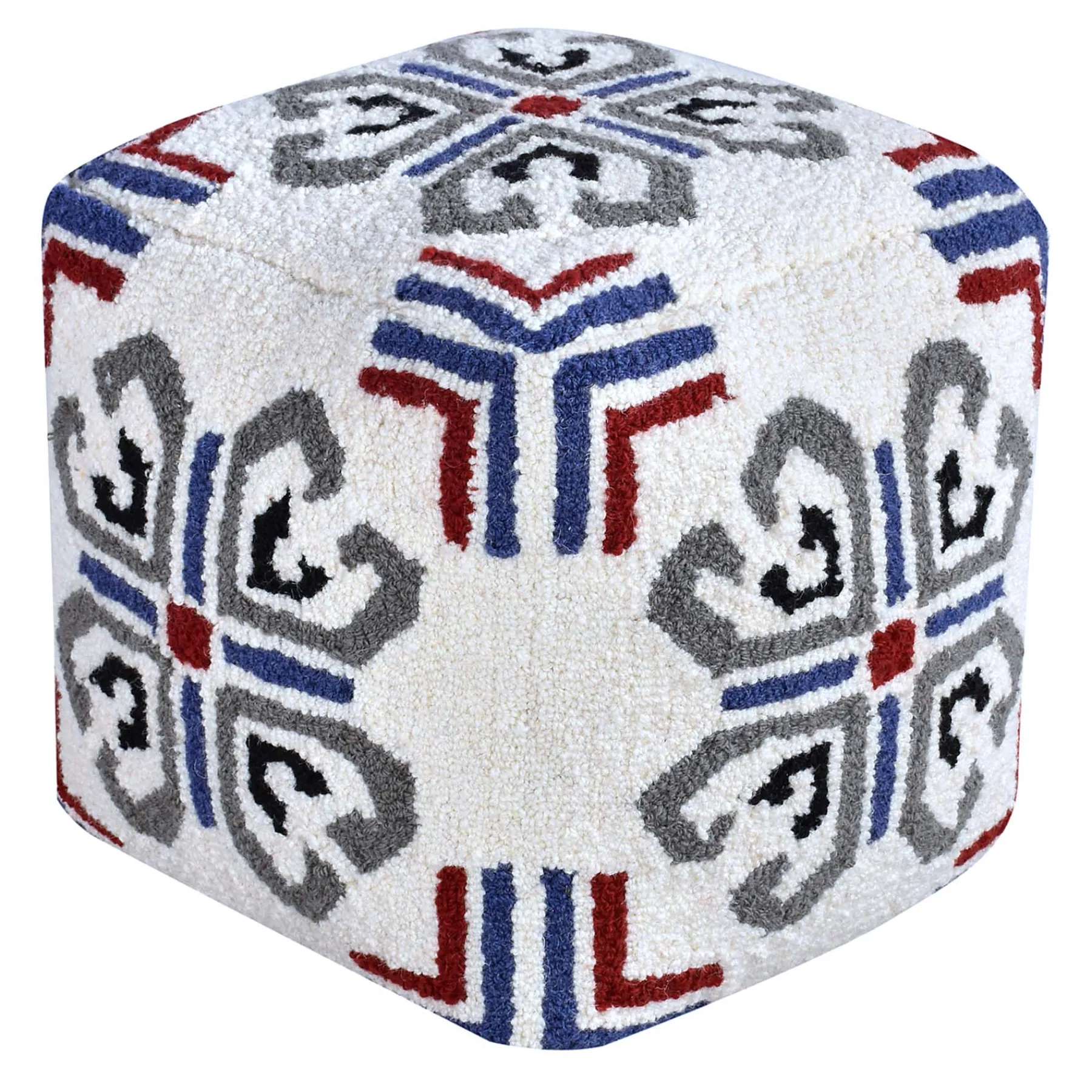 * Tile Tufted Pouf Blue Outlet< Ottomans & Poufs