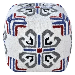 * Tile Tufted Pouf Blue Outlet< Ottomans & Poufs