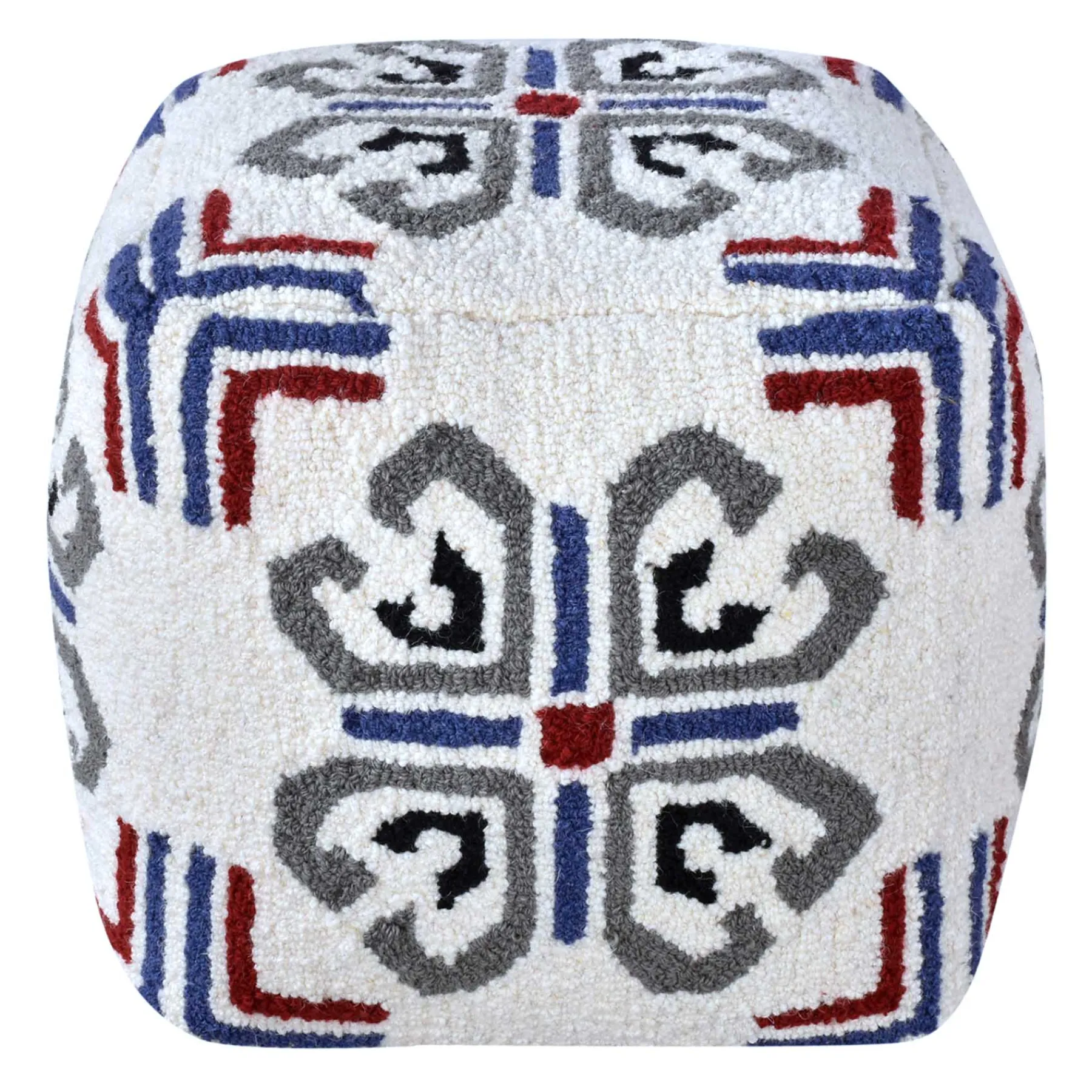 * Tile Tufted Pouf Blue Outlet< Ottomans & Poufs