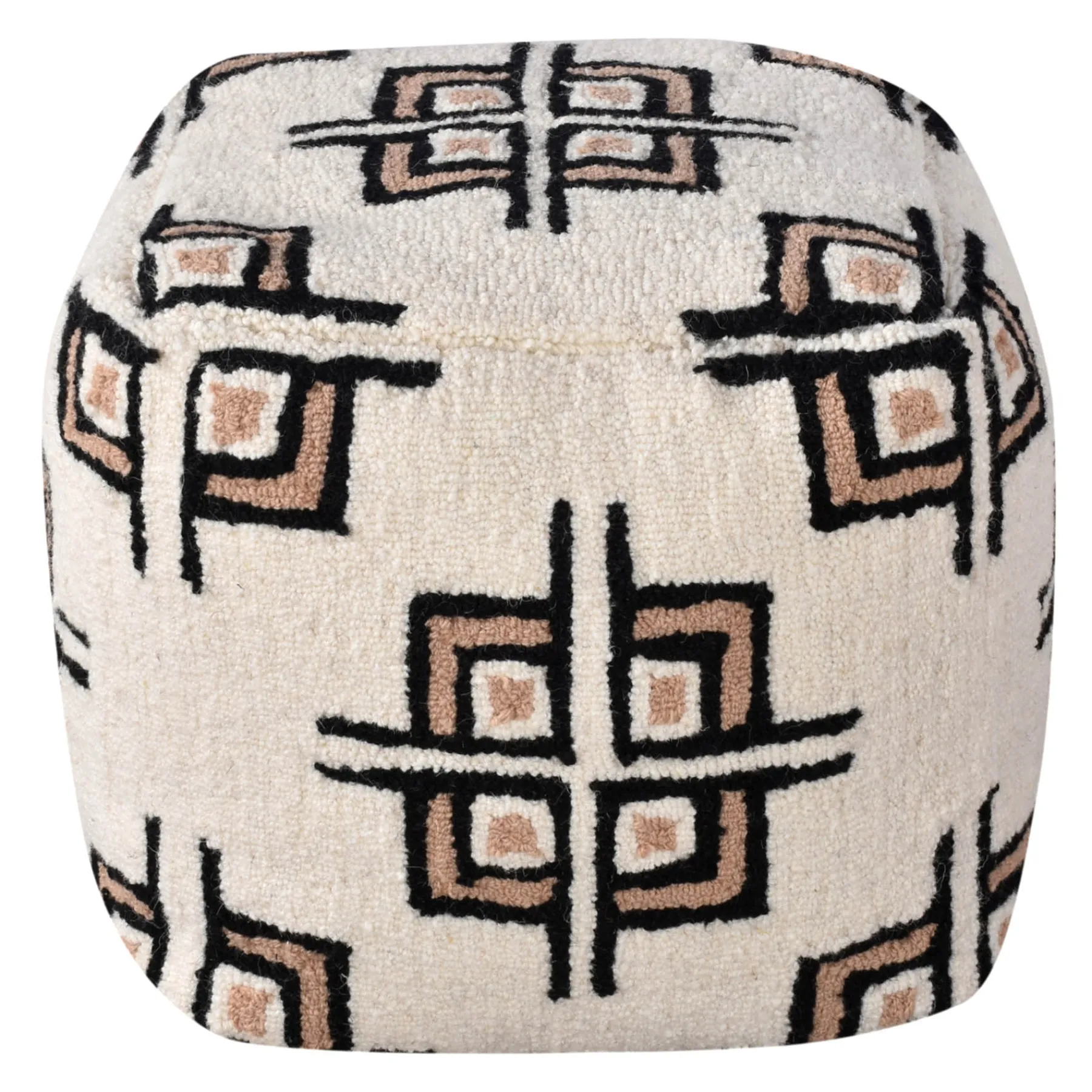 * Tile Tufted Pouf Cream Low Price< Ottomans & Poufs