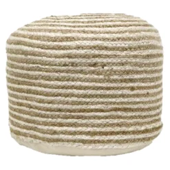 * Tracey Boyd Striped Jute Pouf Bargain Sale< Ottomans & Poufs