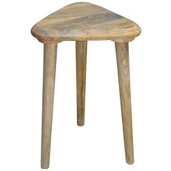 * Triangle Mango Wood Side Table Premium< Accent Tables