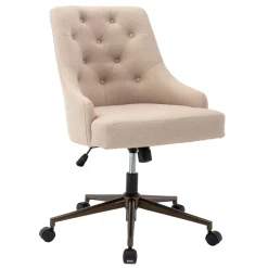 * Tufted Cream Adjustable Office Chair Promotion< Office