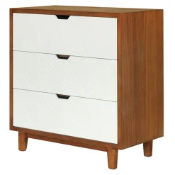* Two-Tone 3-Drawer Wooden Cabinet Featured< Bedroom