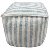 * Ty Pennington Lex Blue Striped Square Pouf, 16 Less Expensive< Ottomans & Poufs