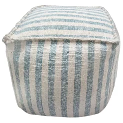 * Ty Pennington Lex Blue Striped Square Pouf, 16 Less Expensive< Ottomans & Poufs