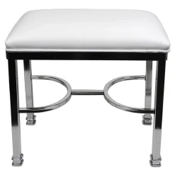 * Vanity Bench Chanel Chrome White Gift Selection< Stools & Benches