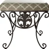 * Vanity Fleur De Lis Black Rec Low Price< Stools & Benches