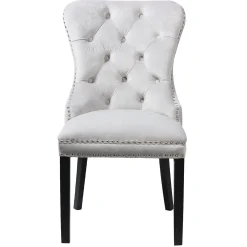 * Velvet Grey Tufted Ring Back Dining Chair Discount Online< Dining Chairs & Benches