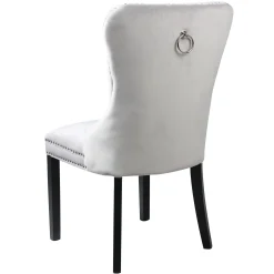 * Velvet Grey Tufted Ring Back Dining Chair Discount Online< Dining Chairs & Benches