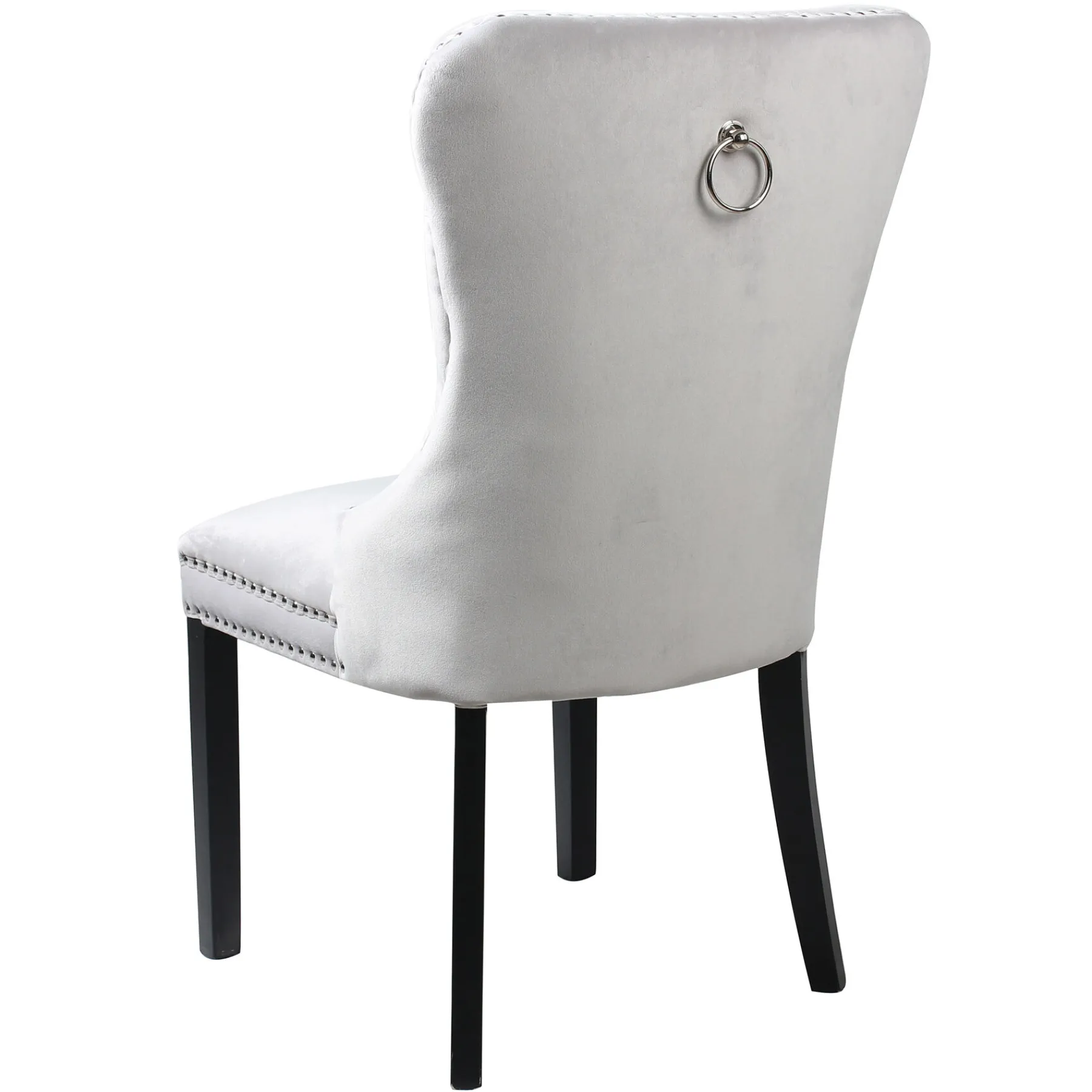 * Velvet Grey Tufted Ring Back Dining Chair Discount Online< Dining Chairs & Benches