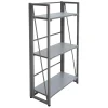 * Vienna 3-Tier Grey Folding Bookshelf Exquisite Gifts< Office