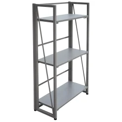 * Vienna 3-Tier Grey Folding Bookshelf Exquisite Gifts< Office