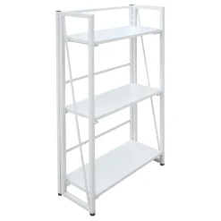 * Vienna 3-Tier White Folding Bookshelf Outlet< Office