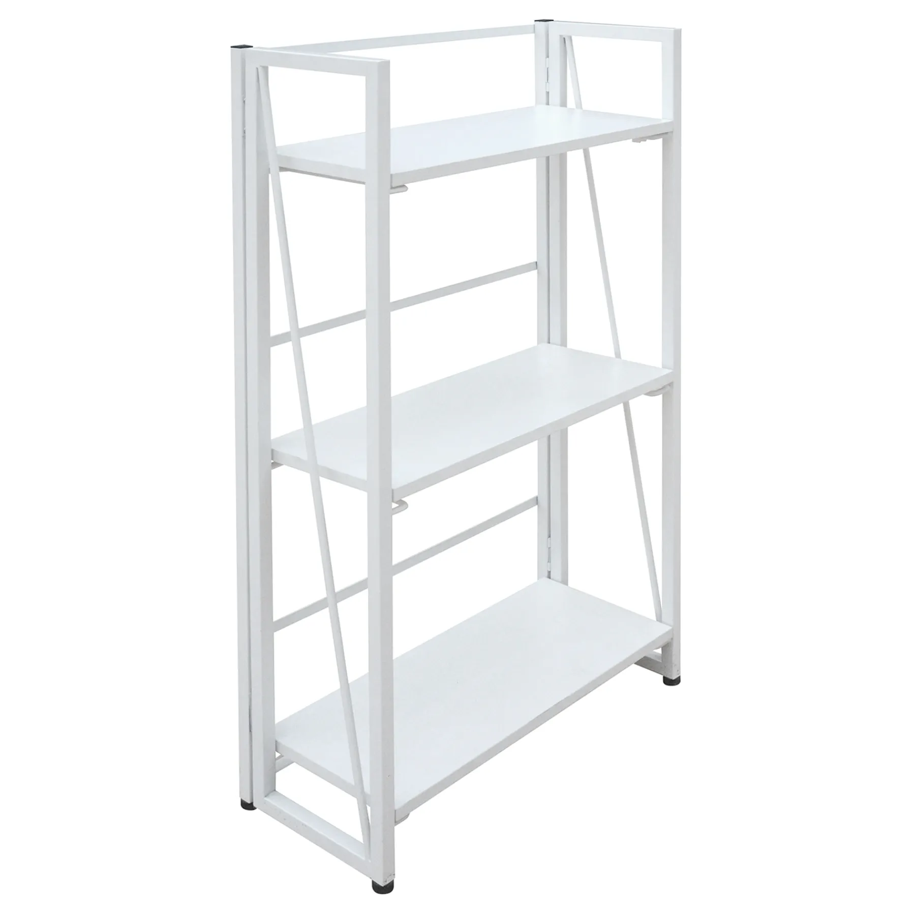 * Vienna 3-Tier White Folding Bookshelf Outlet< Office