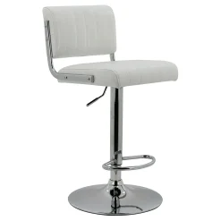 * Warren White Faux Leather Adjustable Barstool Less Expensive< Dining Chairs & Benches