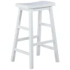 * White Saddle Backless Barstool, 29 Good Quality< Barstools
