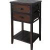 * Wood And Metal X-Side Table Less Expensive< Accent Tables