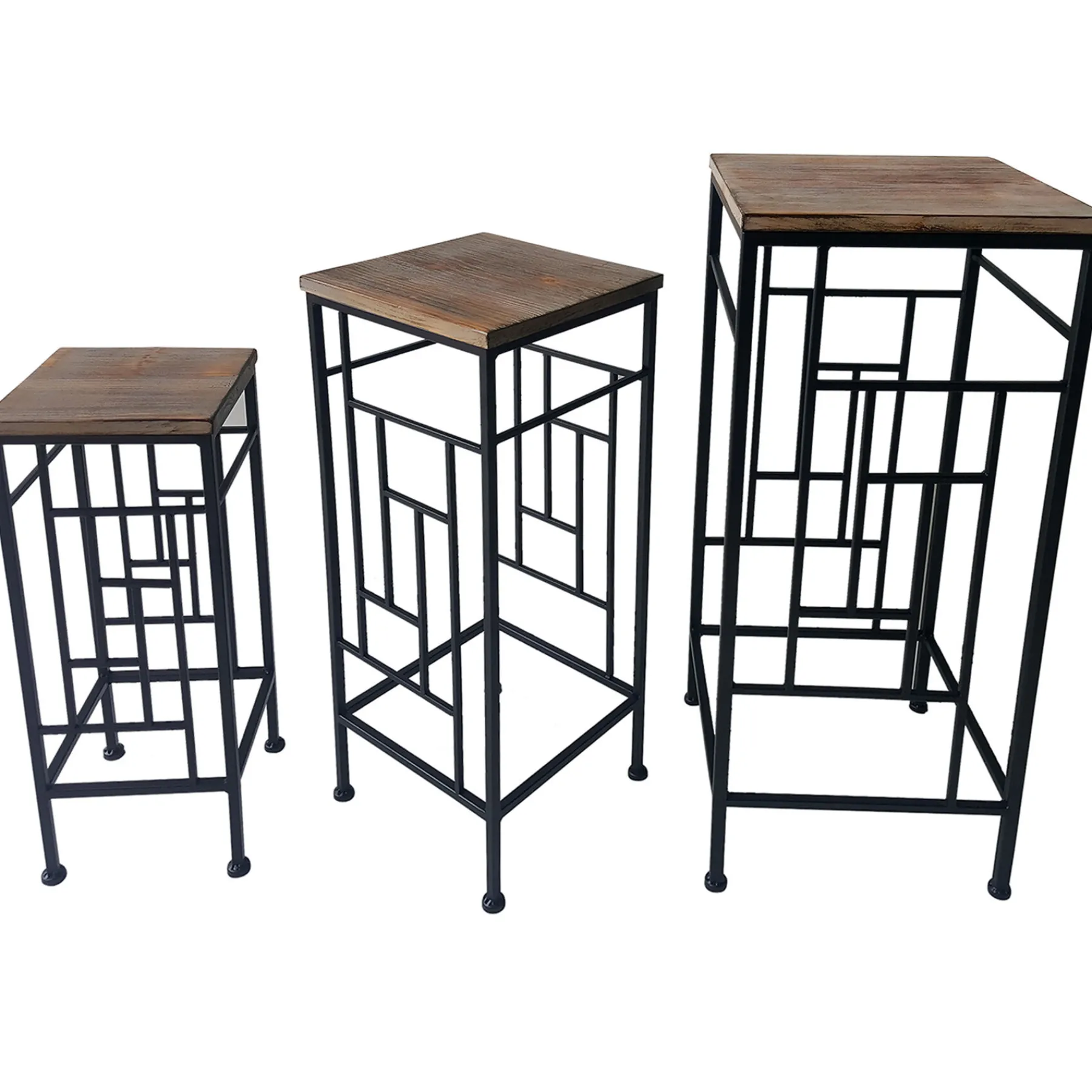 * Wood Top Plant Stand With Metal Frame, Small Exquisite Gifts< Plant Stands