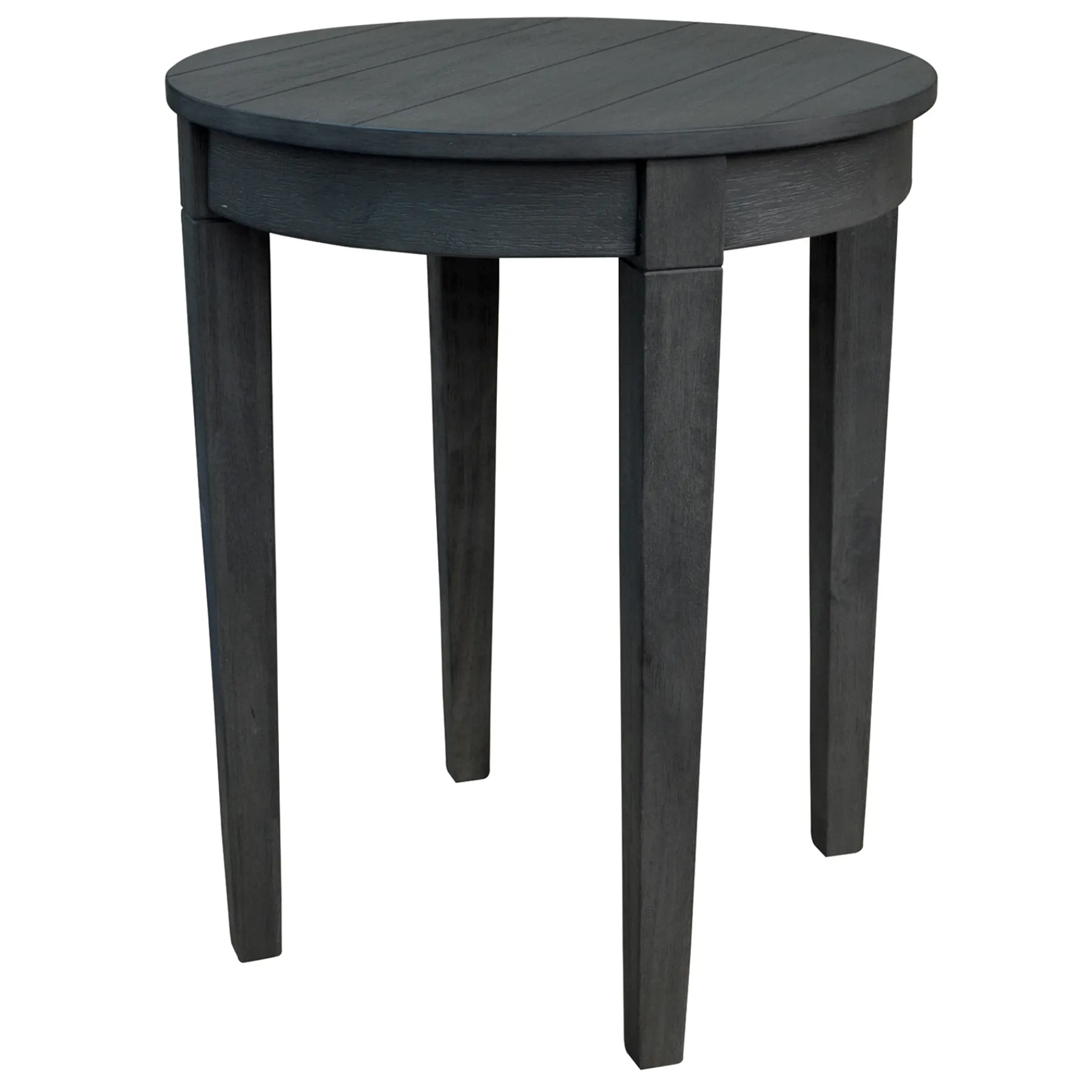 * Wooden Slat Round End Table Online Discount< Coffee & End Tables