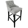 * York Grey Upholstered Tufted Barstool Bargain Sale< Barstools