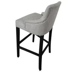* York Grey Upholstered Tufted Barstool Bargain Sale< Barstools