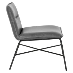 * Zoey Black Faux Leather Armless Accent Chair Low Price< Accent Chairs